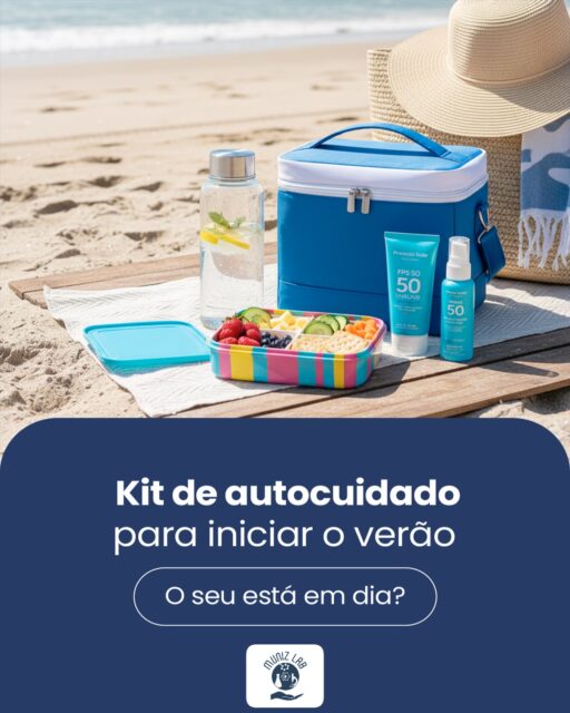 21/12: Solstício de verão ☀️ É chegada a estação mais adorada pelos brasileiros! 🌊🏝️⛱️➡️ Um bom início de verão começa com um kit de autocuidado para o dia a dia. Confira nossas dicas:• Hidratação regular
• Proteção solar
• Alimentação leve e equilibrada
• Mais atenção à sua saúde com exames atualizados 😉Cuide de você e aproveite o verão com mais leveza. 🏖️