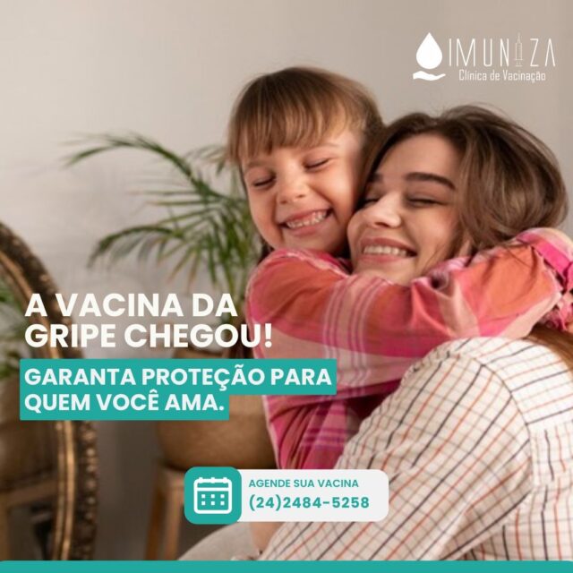 A vacina Influenza Tetravalente 2026 já está disponível na Imuniza Clin! 💉💙Ela oferece proteção atualizada contra as quatro cepas do vírus da gripe com maior probabilidade de circulação neste ano, conforme as recomendações da Organização Mundial da Saúde (OMS) 🤧.A vacinação é indicada para todas as pessoas a partir dos 6 meses de idade. É especialmente recomendada para grupos de risco, como idosos, gestantes, crianças pequenas e pessoas com doenças crônicas, para evitar complicações graves.Agende já sua vacinação! 💉💉💉